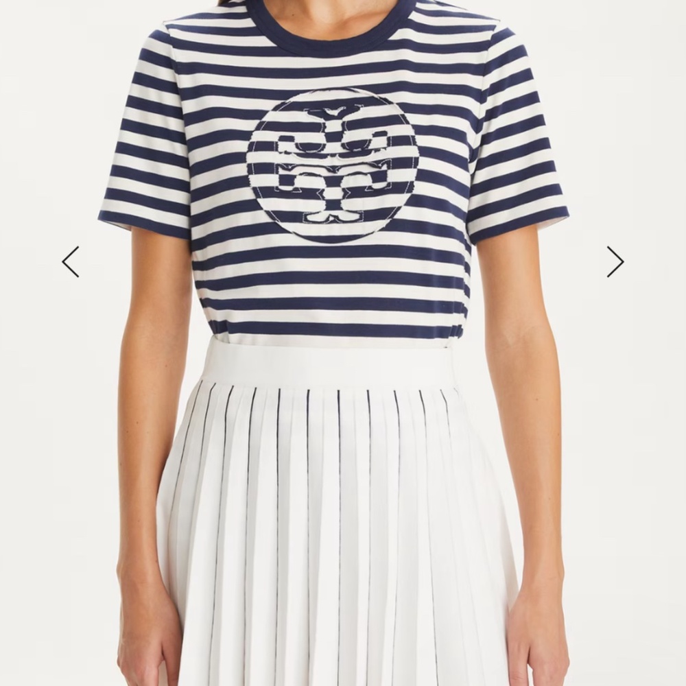 Tory Burch Logo Stripe Tee